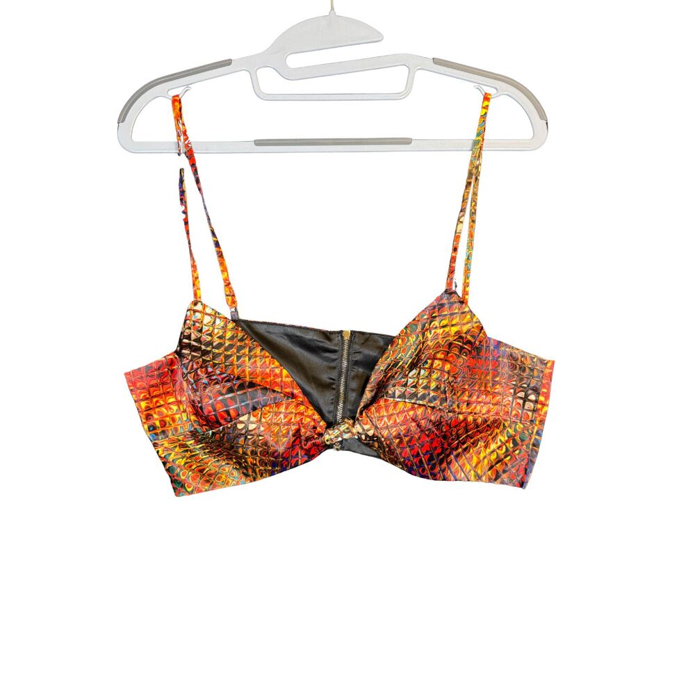 Wintermuse Birdie Bralette Top Abstract Print US 6 NWT